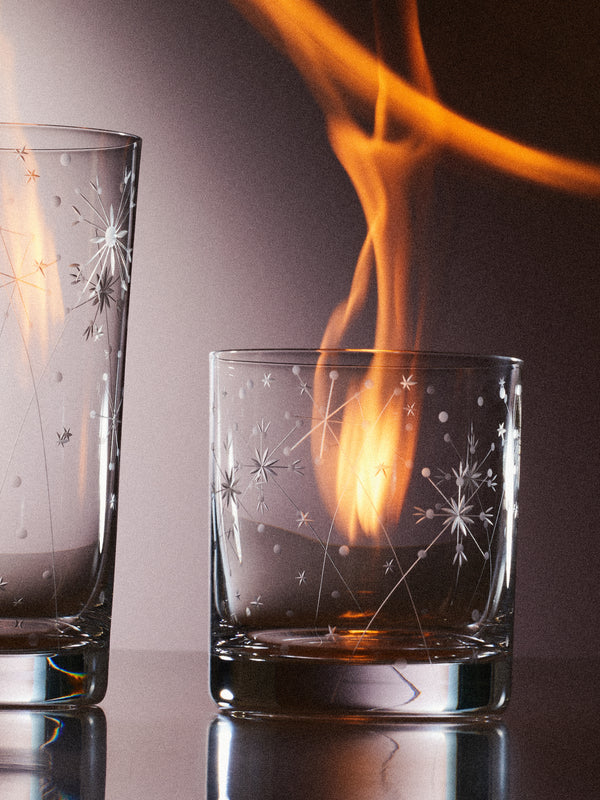 Artel - Fireworks Hand-Engraved Crystal Double Old Fashioned Glass -  - ABASK