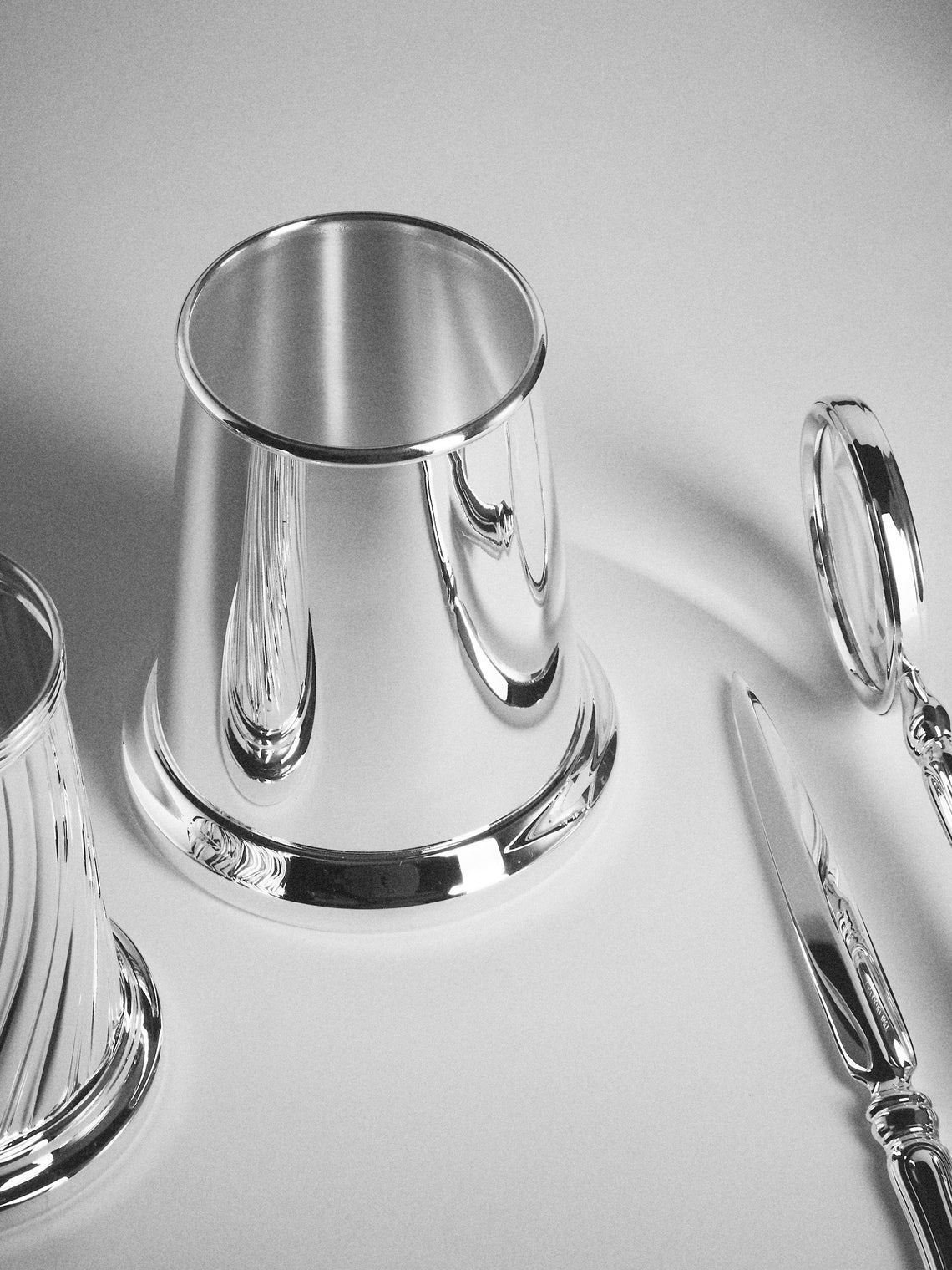 Greggio - English Silver-Plated Pen Pot - Silver - ABASK