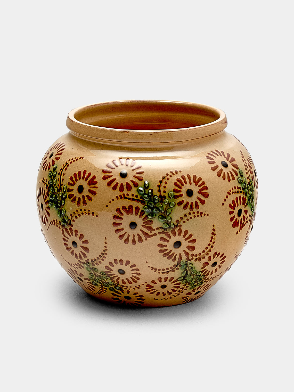 Poterie d’Évires - Flowers Hand-Painted Ceramic Vase - Cream - ABASK - 
