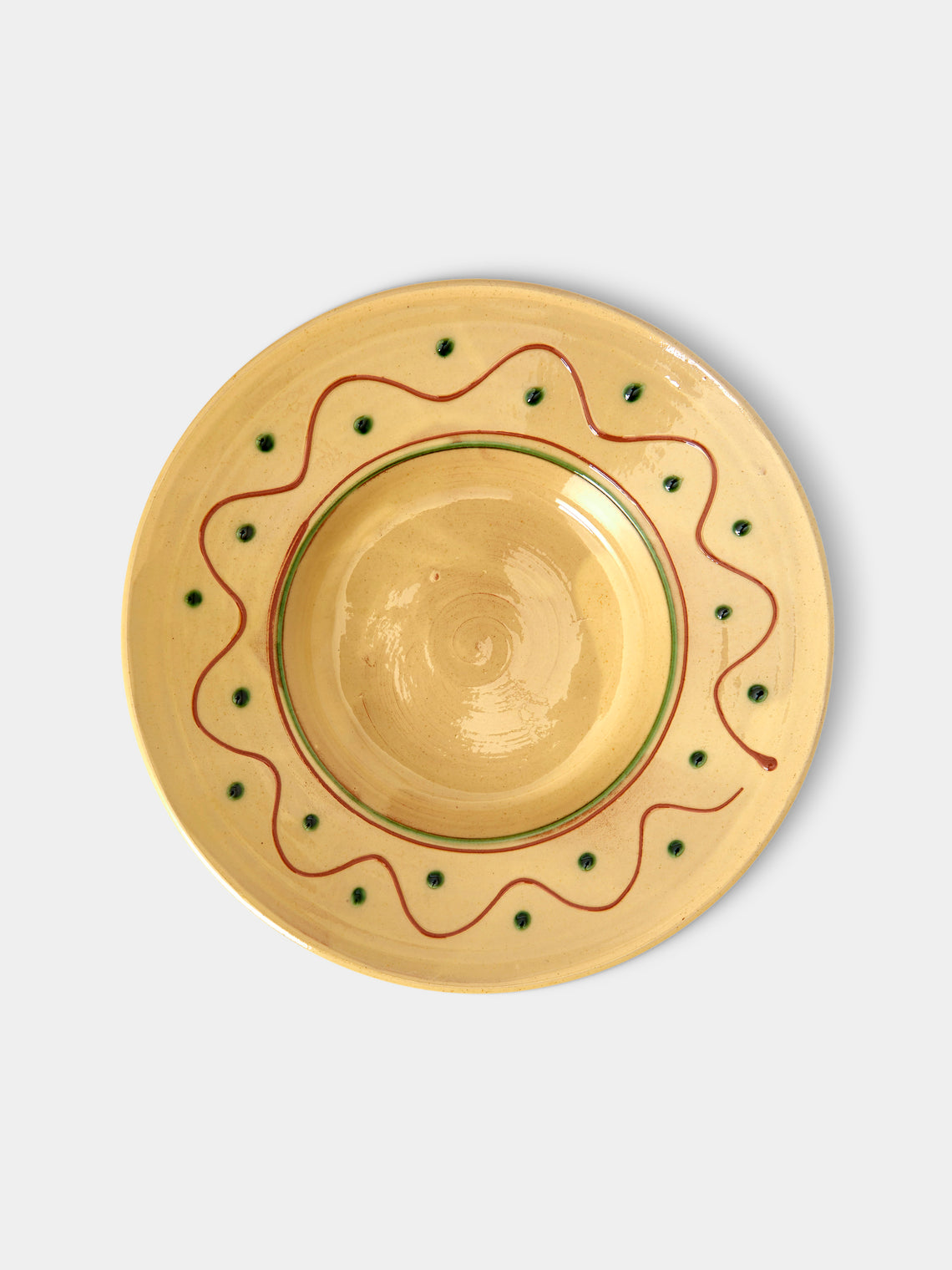 Poterie de Cliousclat - Hand-Painted Slipware Pasta Bowls (Set of 4) - Beige - ABASK