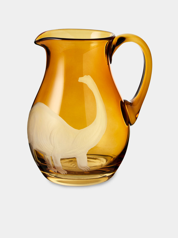 Artel - Dinosaur Hand-Engraved Crystal Jug - Orange - ABASK - 