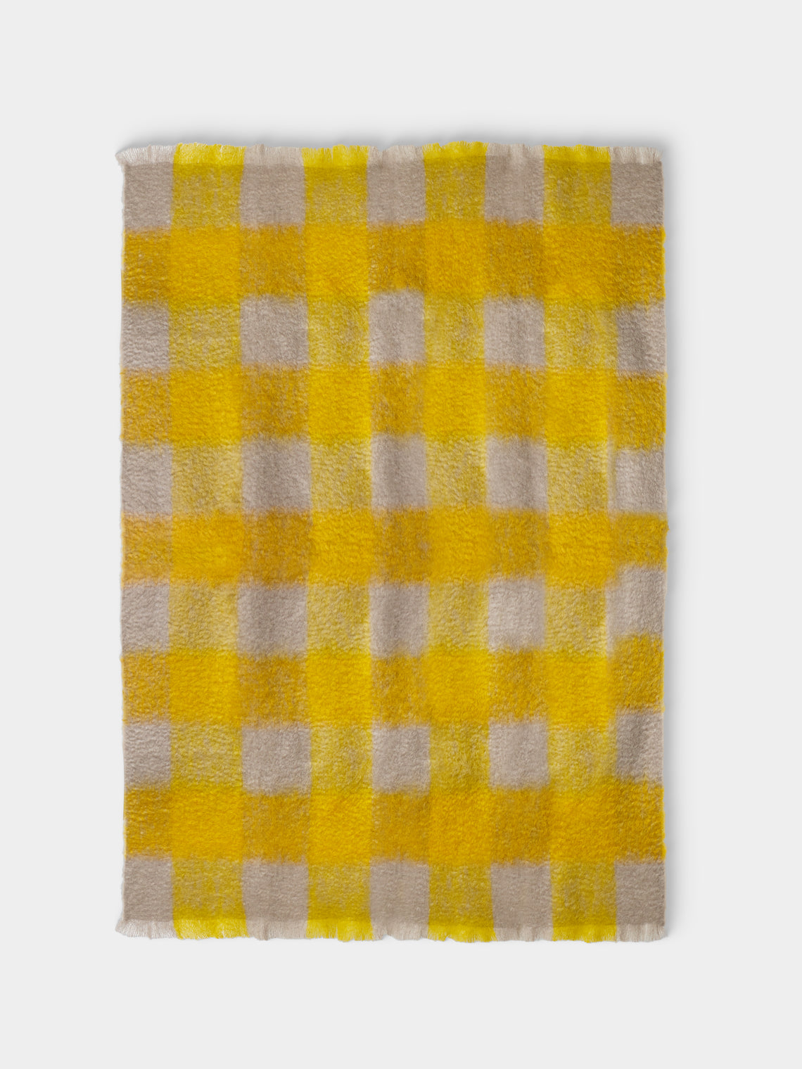 The Wren - Arbor Handwoven Mohair and Wool Throw (76.5in/1.95m) - Yellow - ABASK - 