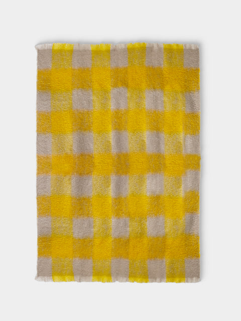 The Wren - Arbor Handwoven Mohair and Wool Throw (76.5in/1.95m) - Yellow - ABASK - 