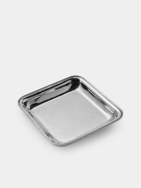 Antique and Vintage - 1970s Solid Silver Square Tray - Silver - ABASK - 
