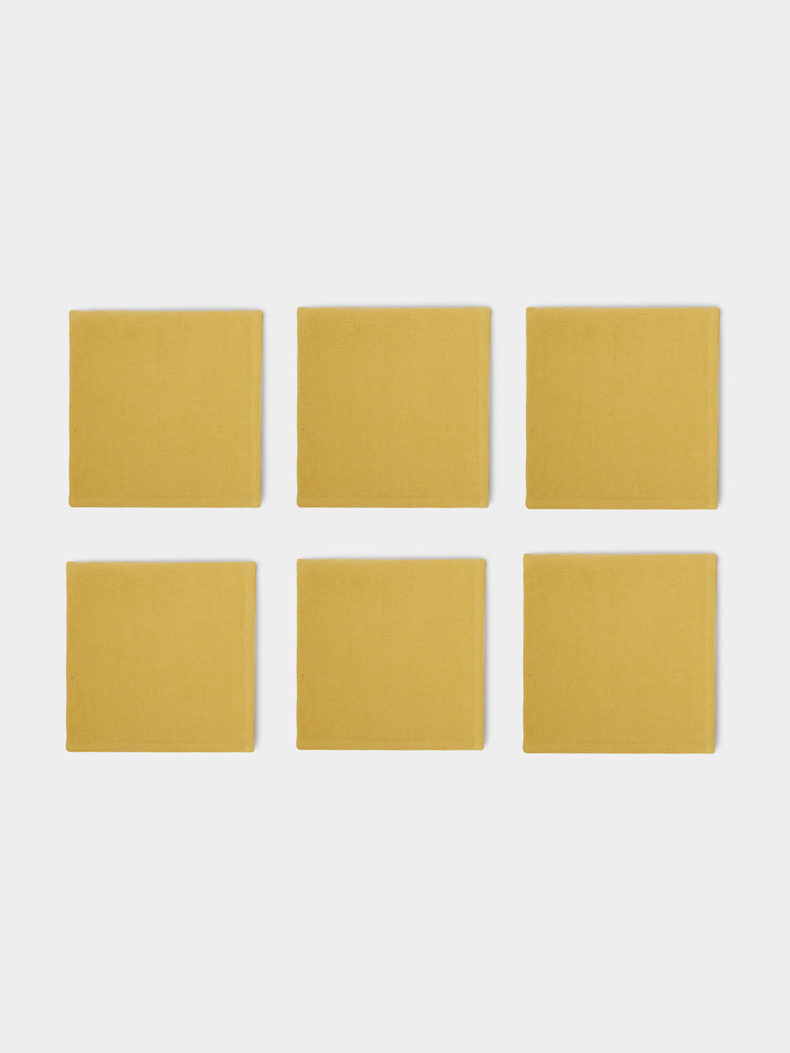 Libeco - Hudson Handwoven Linen Napkins (Set of 6) - Yellow - ABASK - 