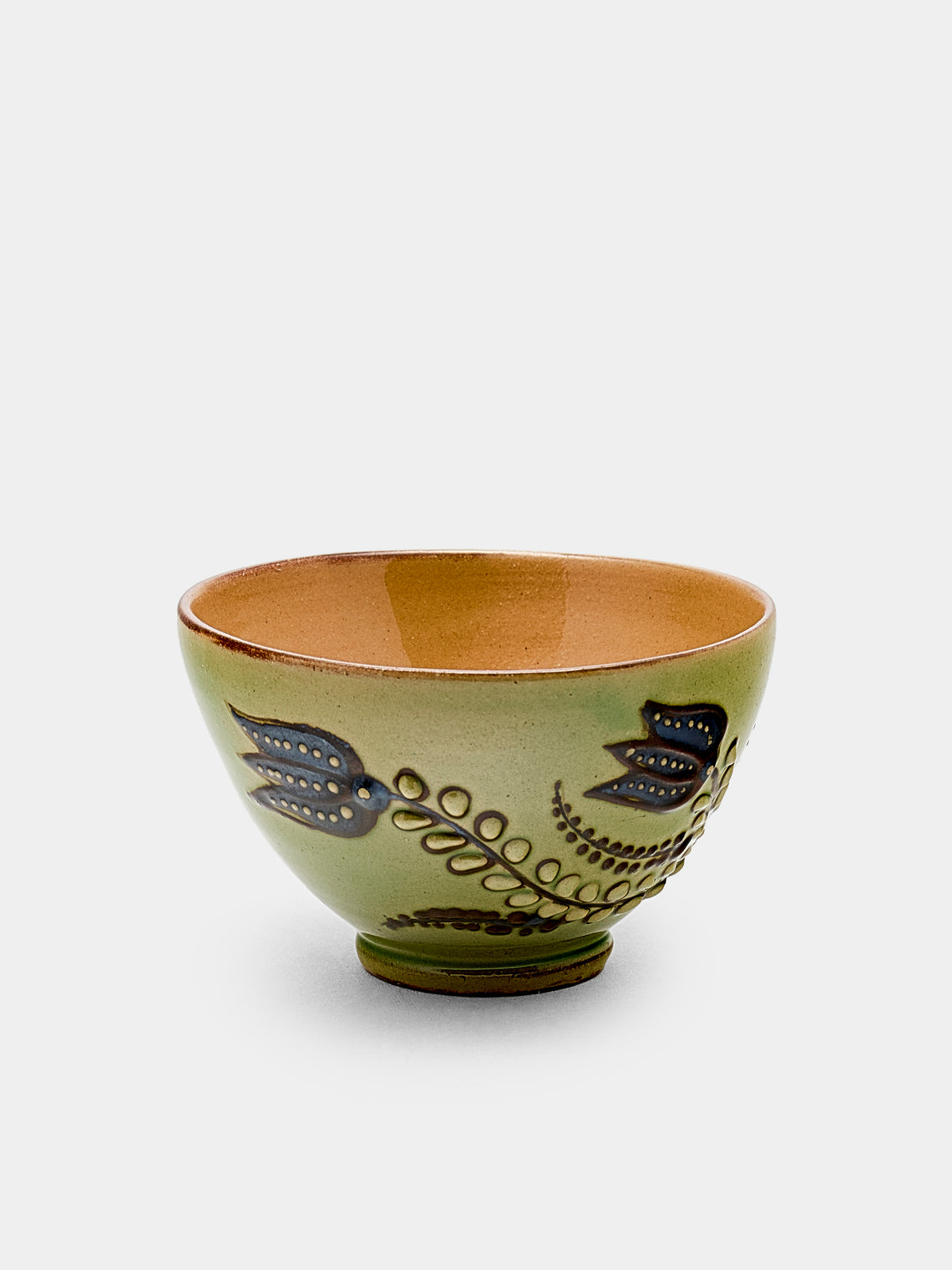 Poterie d’Évires - Flowers Hand-Painted Ceramic Petit Bowls (Set of 6) - Green - ABASK