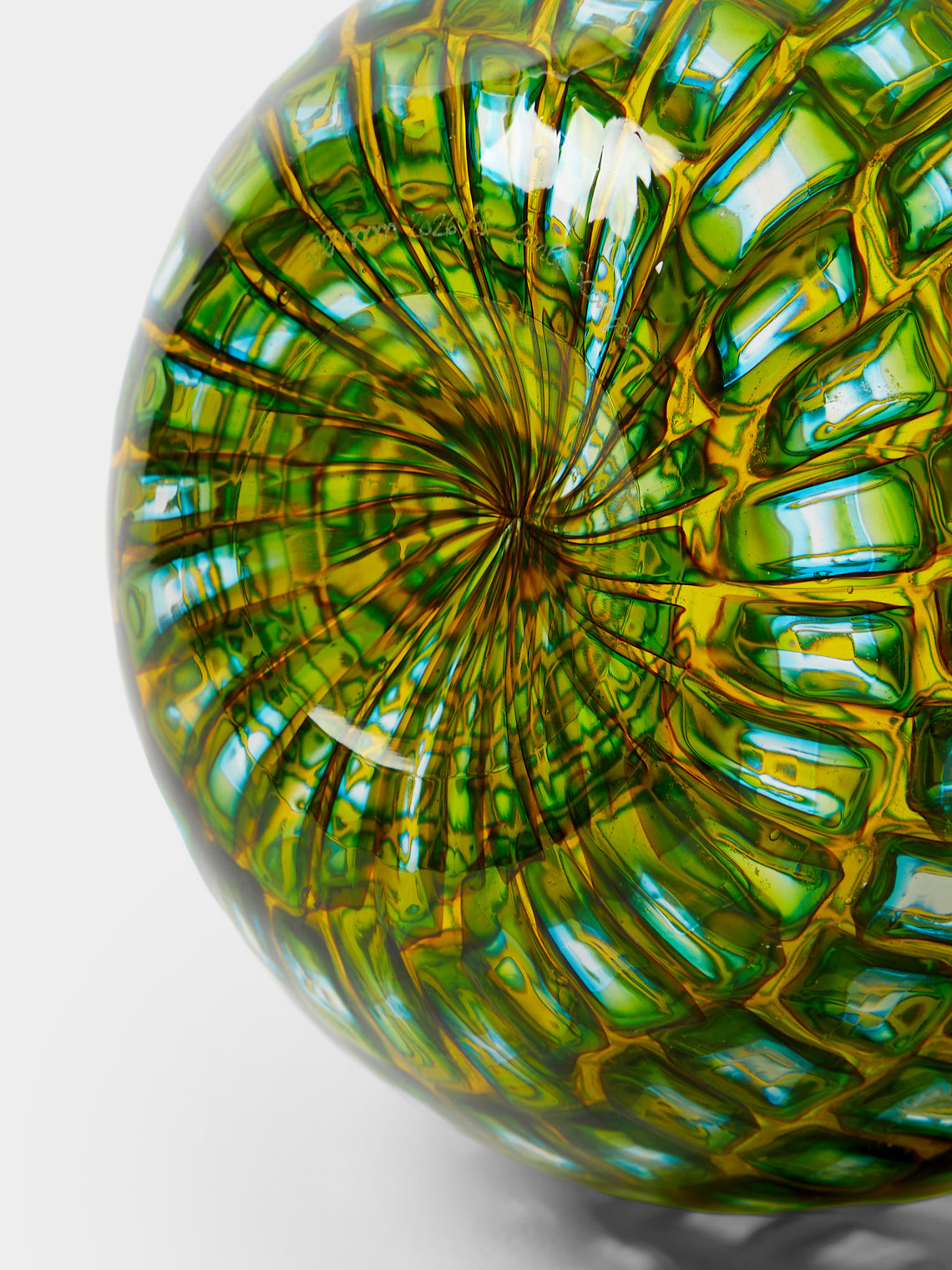 Venini - 1940 Carlo Scarpa Romane Murrine Murano Glass Vase (7in/18cm) - Green - ABASK