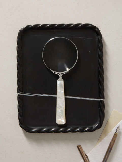 Anastasio Home - Juliet Marble Tray (9.5in/24cm) - Black - ABASK