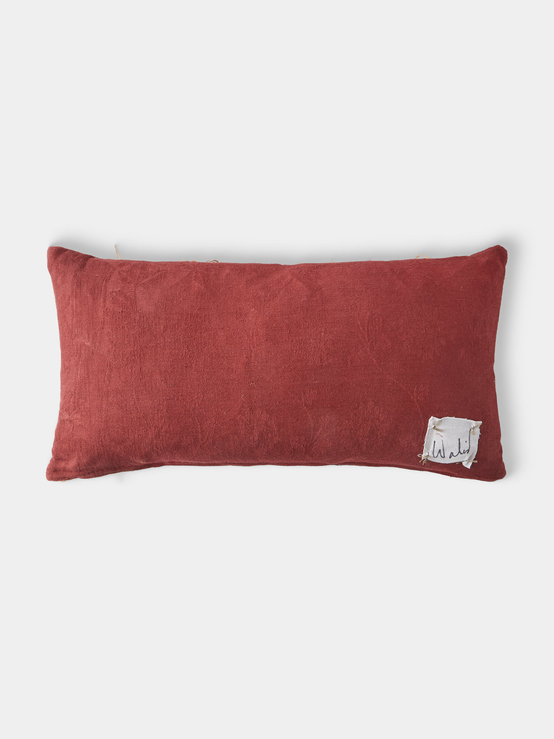 By Walid - 19th-Century Napoleon III Aubusson Tapestry Linen and Damask Cushion (19.5in/50cm) - Multiple - ABASK