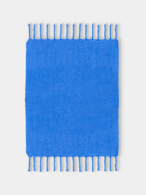 Lena Rewell - Handwoven Solid Mohair Blanket (72in/1.8m) - Navy - ABASK - 