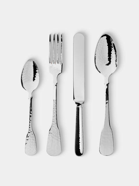 Pampaloni - Troia Silver-Plated Dinner Cutlery (Set of 4 Pieces) - Silver - ABASK - 