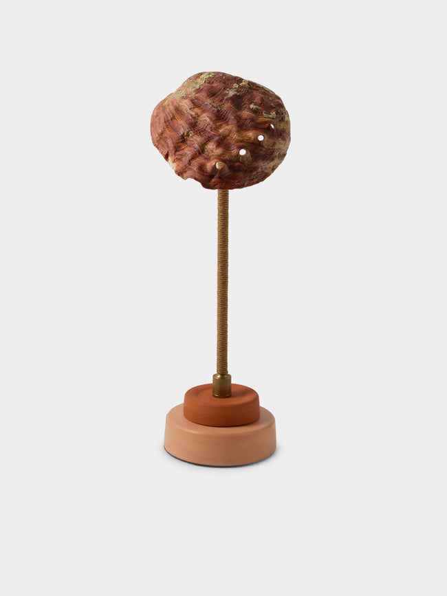 Tennant New York - Lawyer's Abalone Shell and Concrete Table Lamp - Orange - ABASK - 