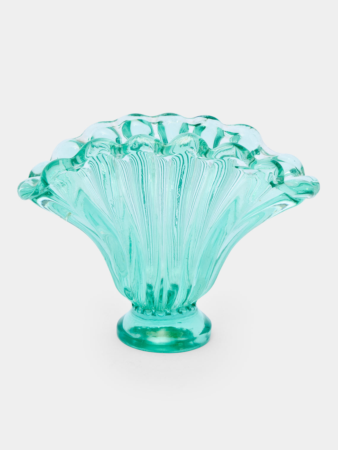 Antique and Vintage - 1942 Flavio Poli for Seguso Vetri d’Arte Murano Glass  Vase (11in/28cm) - Green - ABASK - 