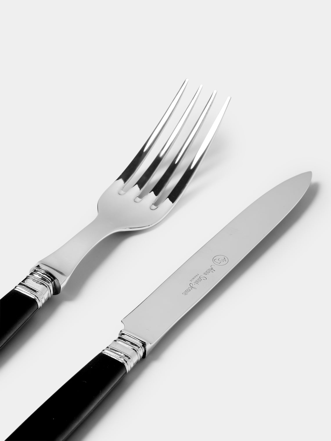 Alain Saint-Joanis - | Set of 4 Pieces | Empire Resin Starter / Dessert Cutlery - Black - ABASK