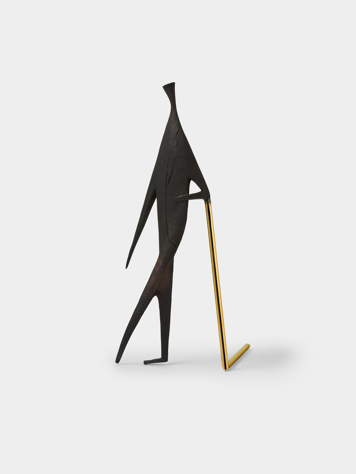 Carl Auböck - Man with Stick Brass Sculpture - Black - ABASK