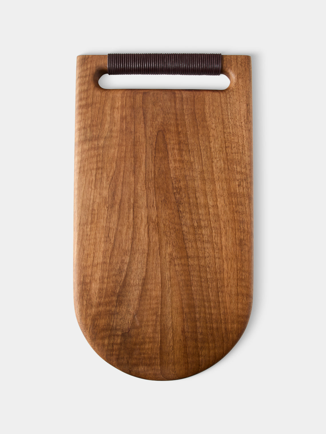 Lucas Castex - Hand-Carved Wood Serving Board with Leather Handles - Brown - ABASK