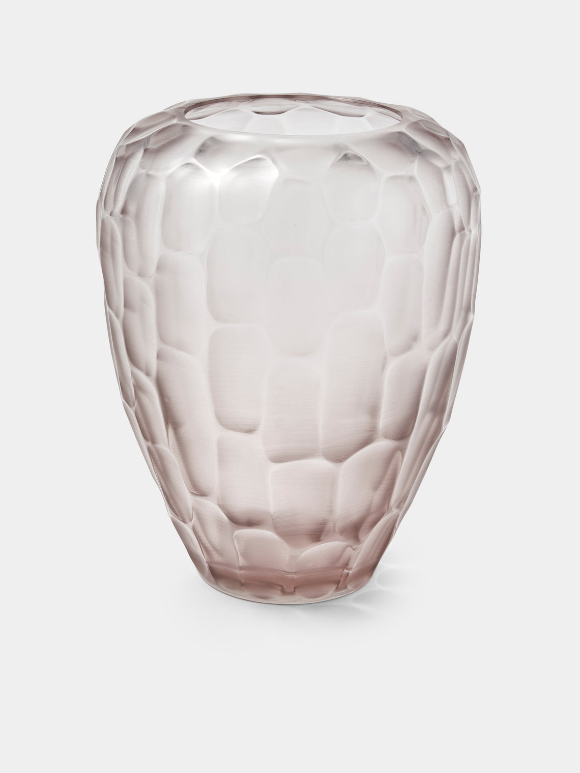 Micheluzzi Glass - Goccia Lilla Bamboo Hand-Blown Murano Glass Vase (9.5in/24cm) - Gray - ABASK - 
