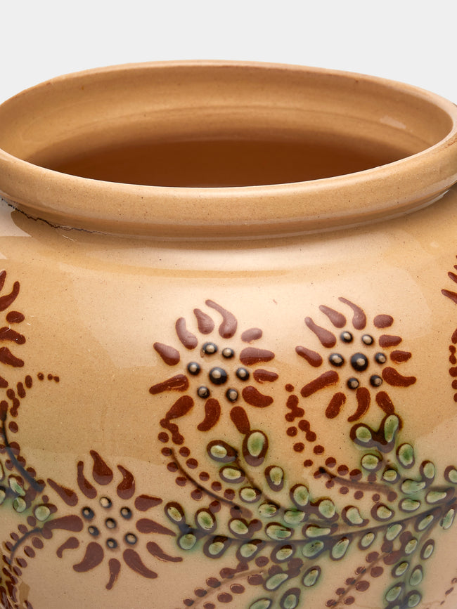 Poterie d’Évires - Flowers Hand-Painted Ceramic Vase (5in/13cm) - Cream - ABASK