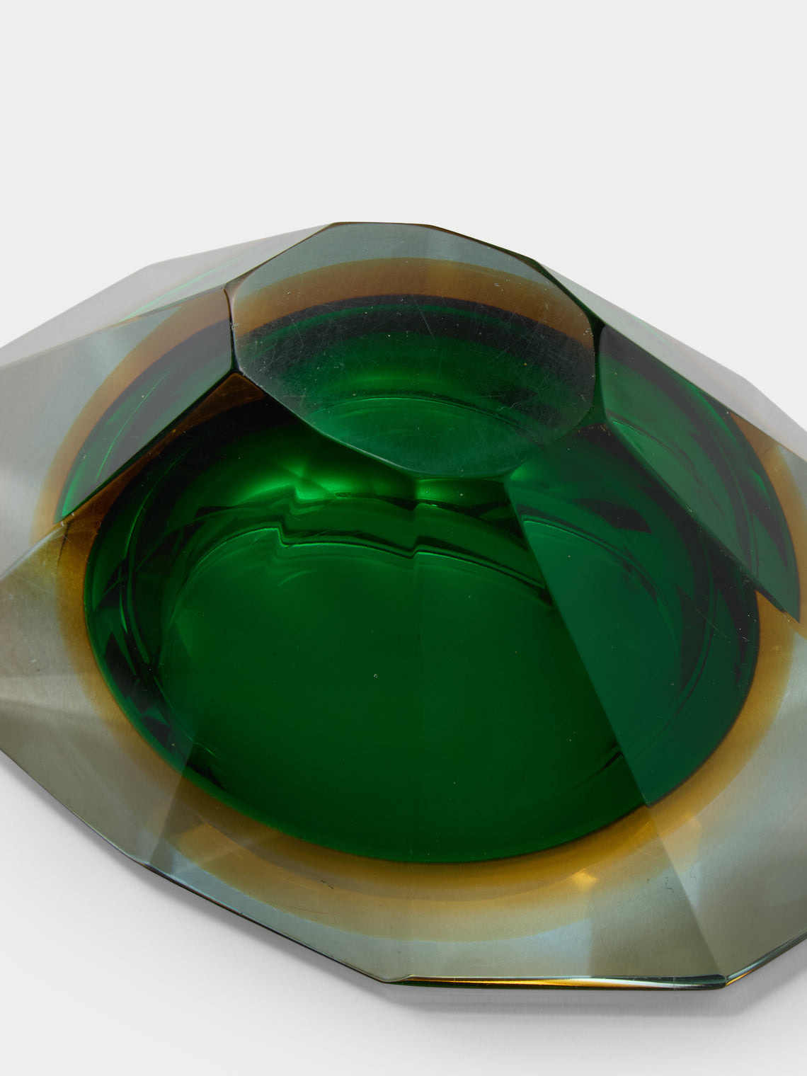 Antique and Vintage - 1970s Murano Glass Ashtray - Green - ABASK