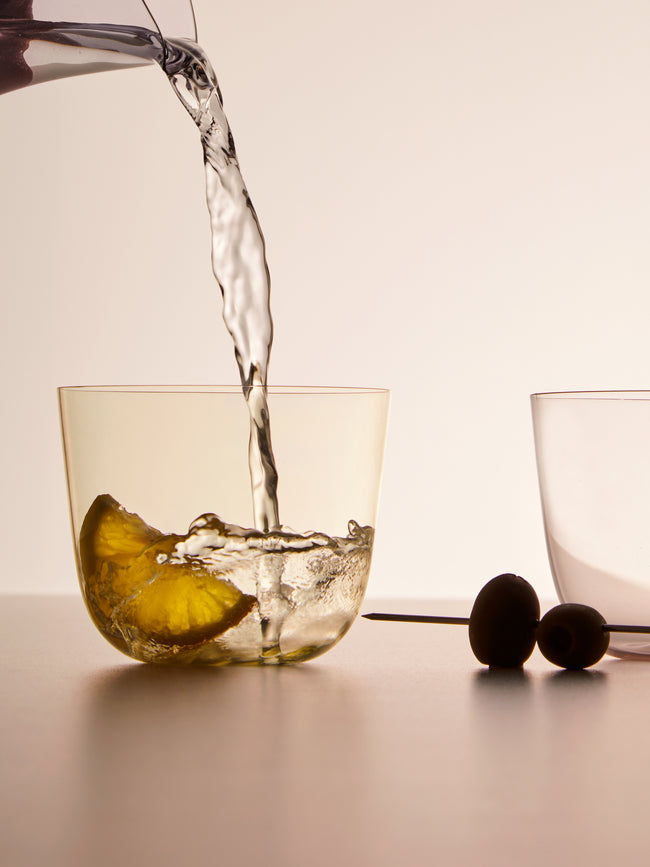 Lobmeyr - Alpha Hand-Blown Crystal Water Tumbler (Set of 2) - Yellow - ABASK