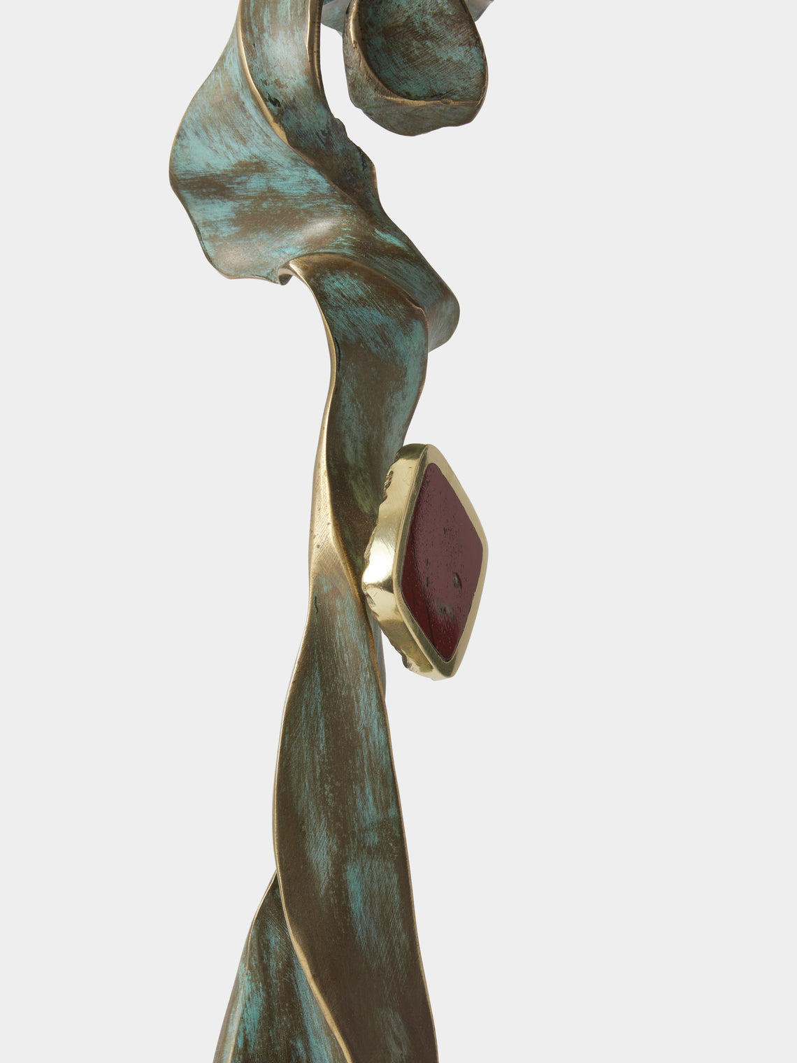 Viya - Glory Lily Brass Large Candle Holder - Brass - ABASK
