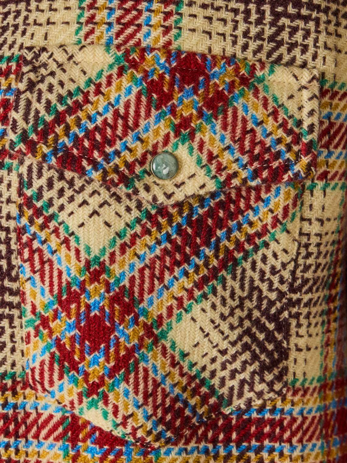 God's True Cashmere - Balance Tartan Cashmere Shirt | Size: L - Red - ABASK