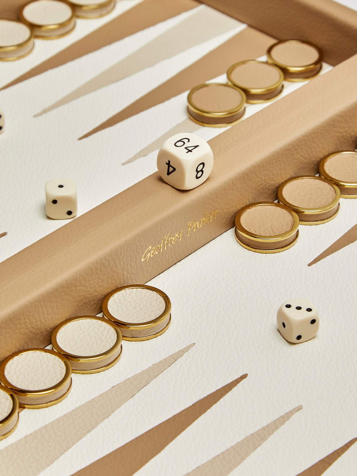 Geoffrey Parker - Leather Travel Backgammon Set - Beige - ABASK