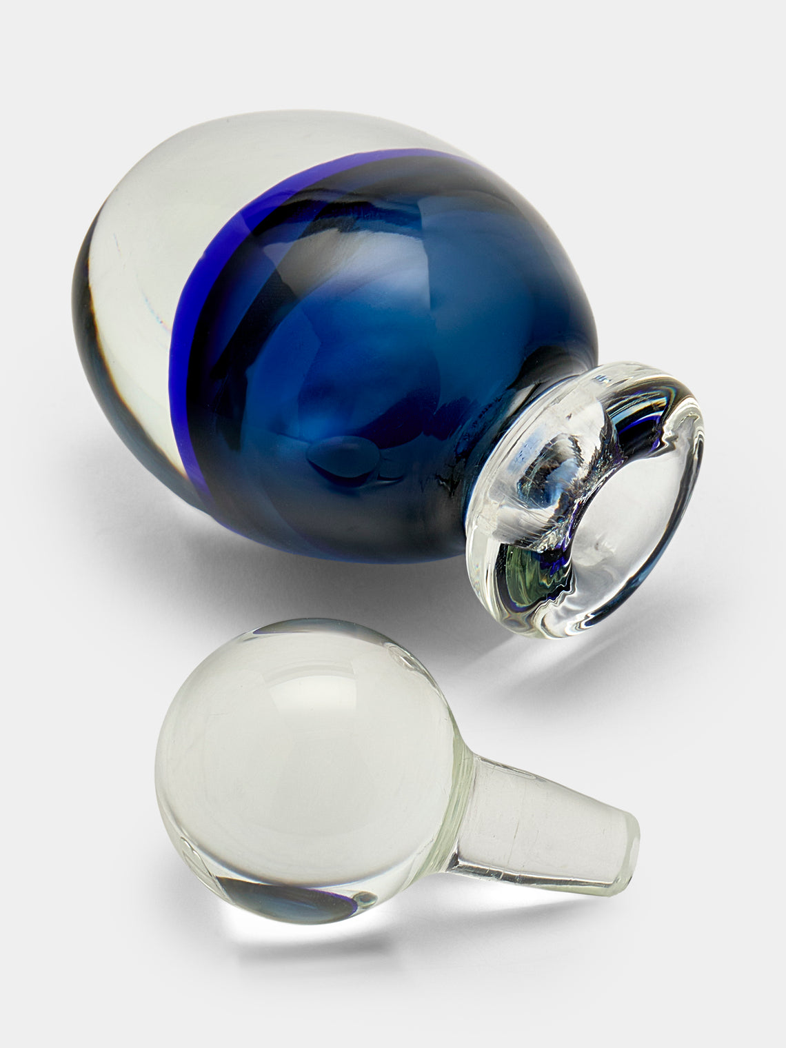 Antique and Vintage - 1950s Flavio Poli Murano Glass Perfume Bottle - Blue - ABASK