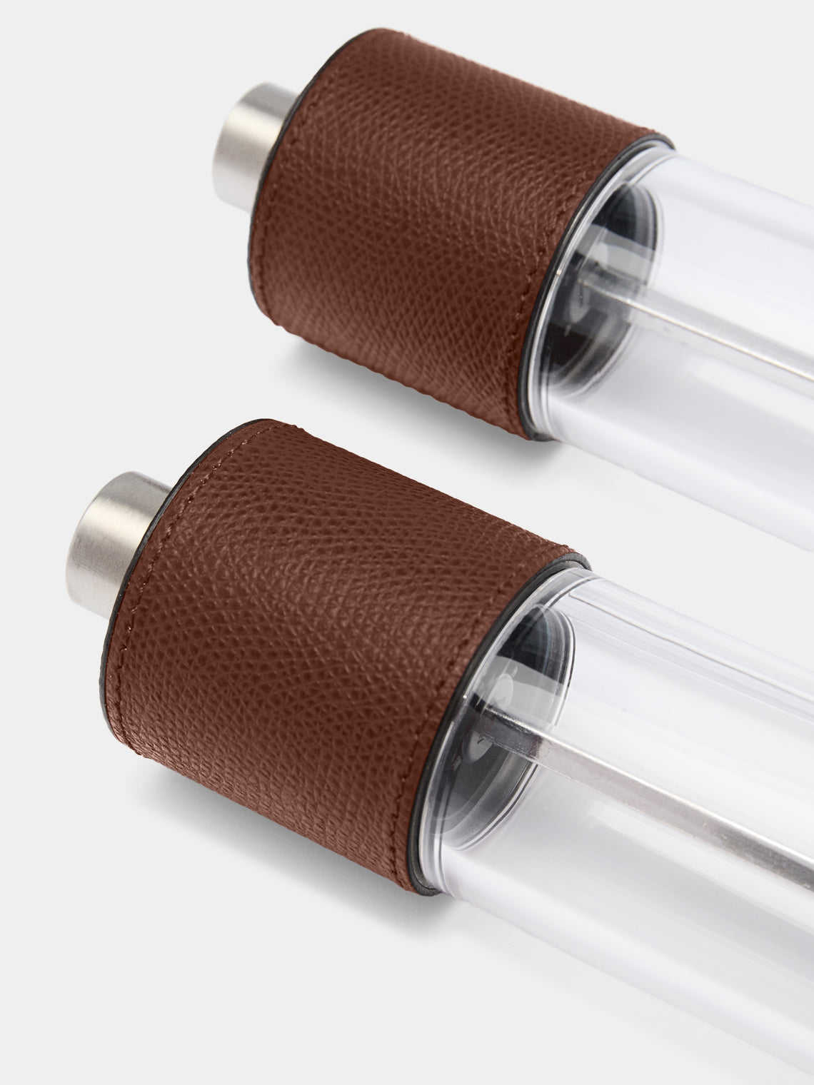 Giobagnara - Otello Leather Salt and Pepper Mills (Set of 2) - Brown - ABASK
