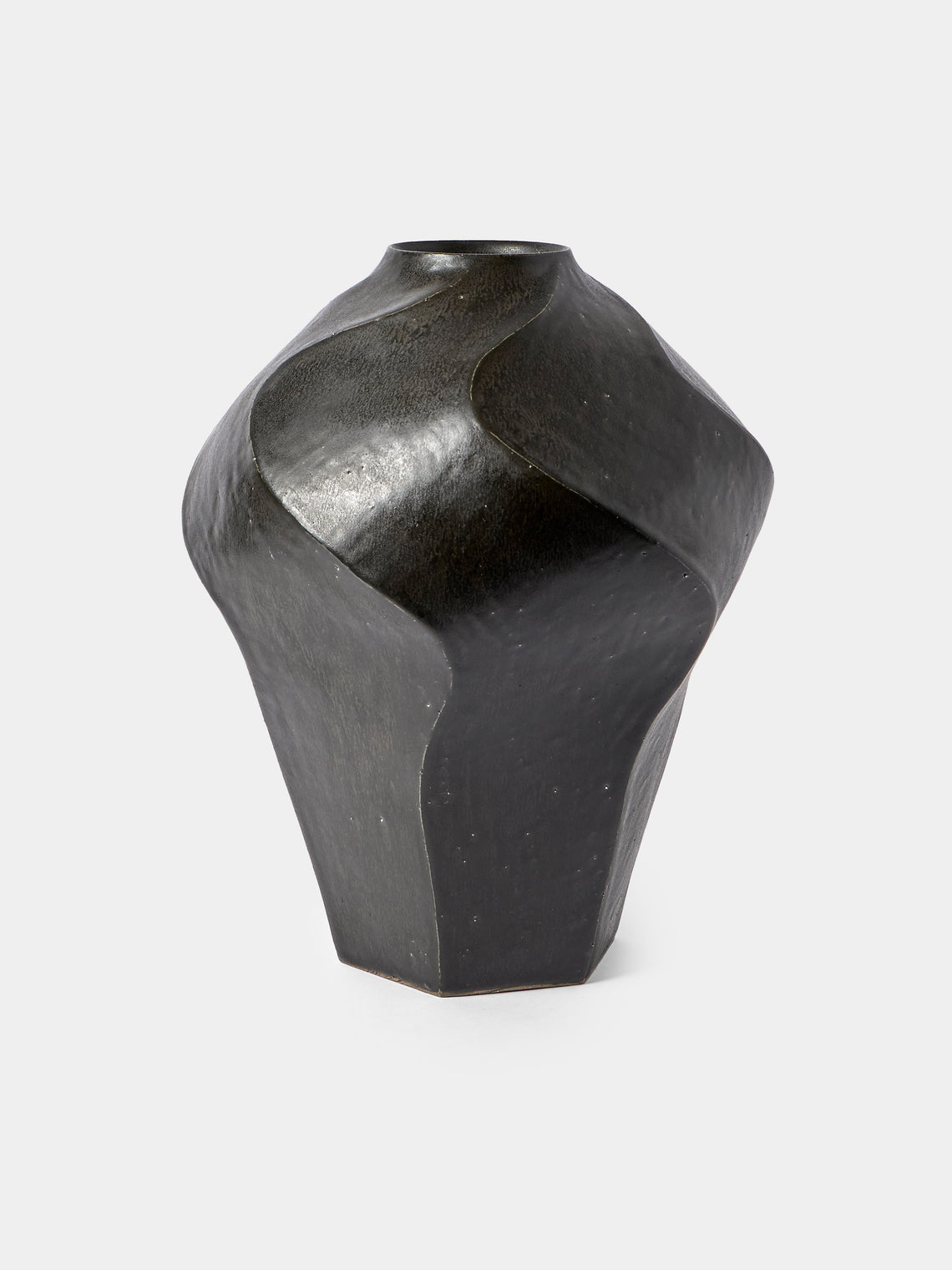 Lee Song-am - Black Clay Vase (13.5in/34cm) - Black - ABASK - 