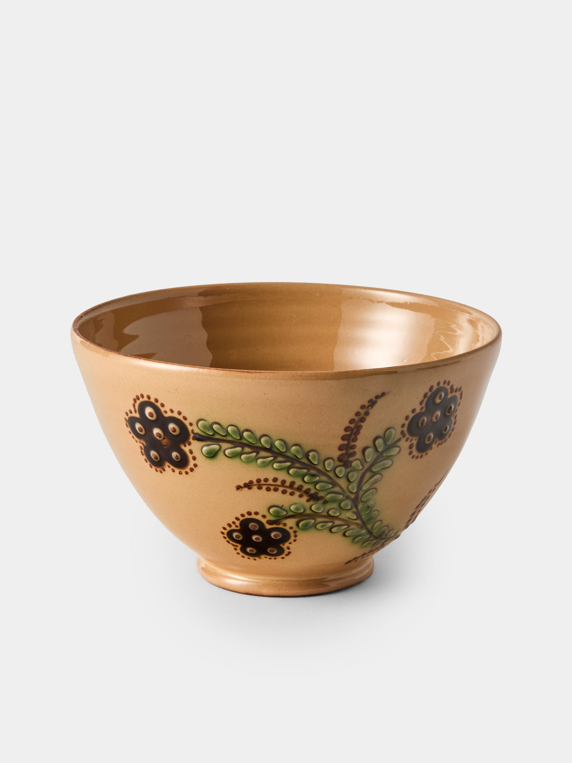 Poterie d’Évires - Flowers Hand-Painted Ceramic Grand Bowls (Set of 4) - Cream - ABASK