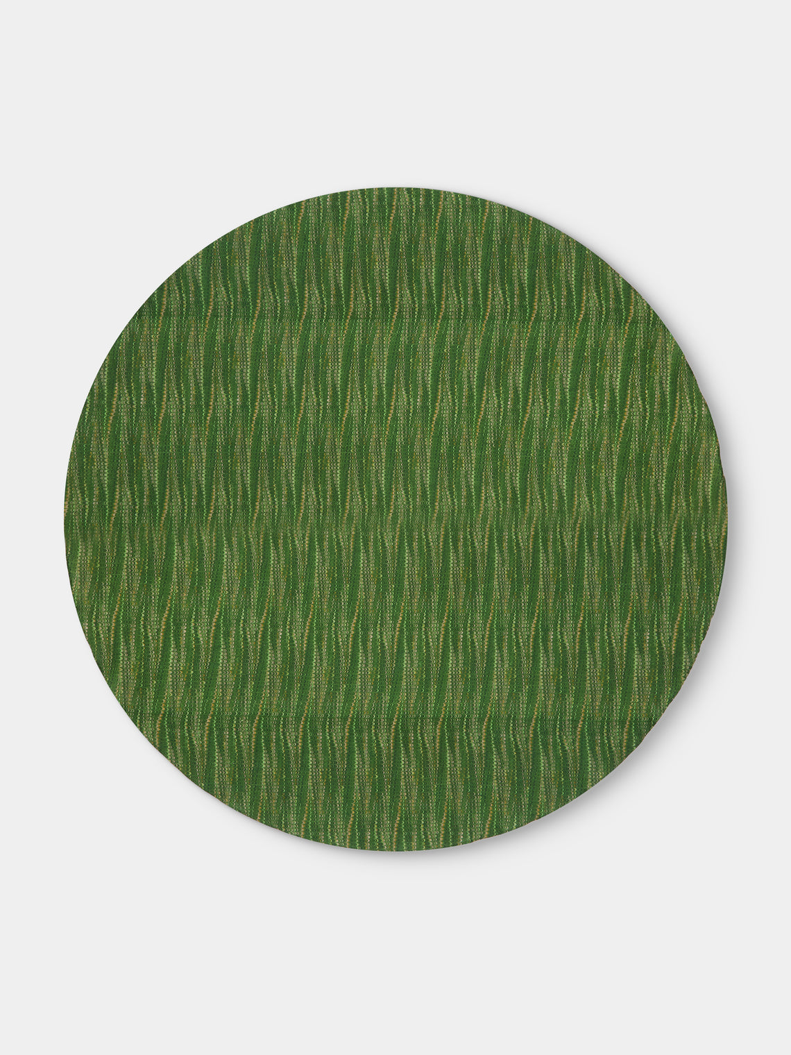 D'Ascoli - Niniane Printed Linen Round Tablecloth (118in/3m) - Green - ABASK - 