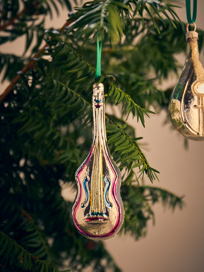 Antique and Vintage - Early-20th-Century Musical Instruments Glass Baubles (Set of 5) - Silver - ABASK