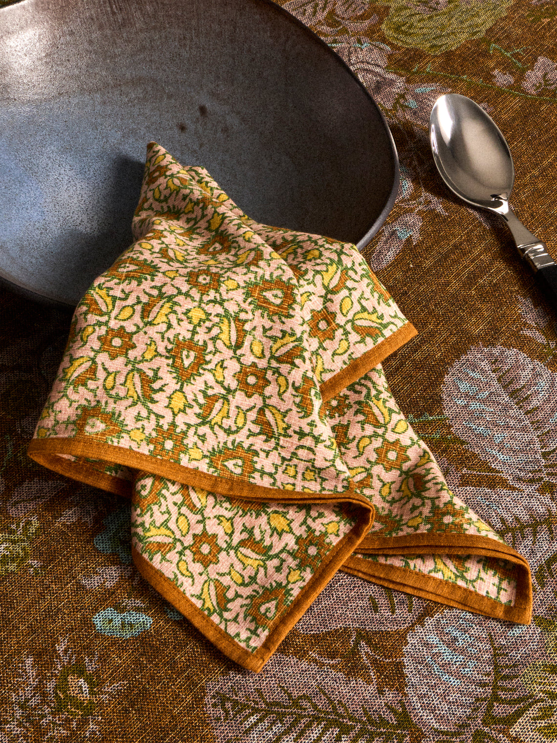 D'Ascoli - | Set of 4 | Malaga Printed Linen Napkins - Multiple - ABASK