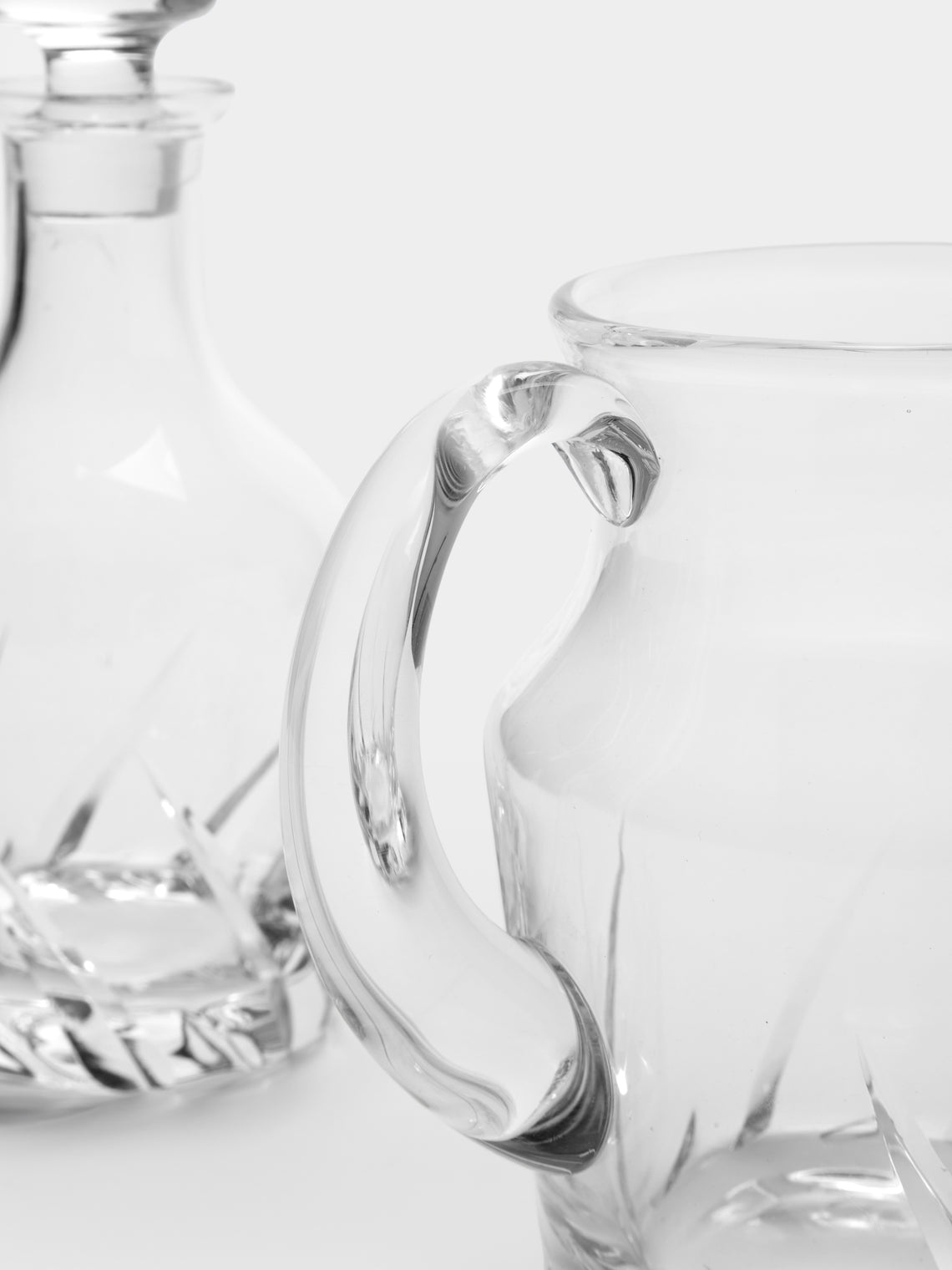Antique and Vintage - 1980s Daum Crystal Jug and Decanter (Set of 2) - Clear - ABASK
