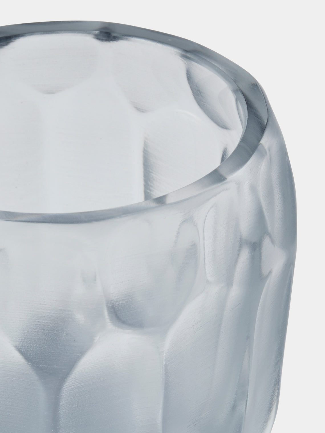 Micheluzzi Glass - Rullo Acciaio Bamboo Hand-Blown Murano Glass Vase (4.5in/12cm) - Blue - ABASK