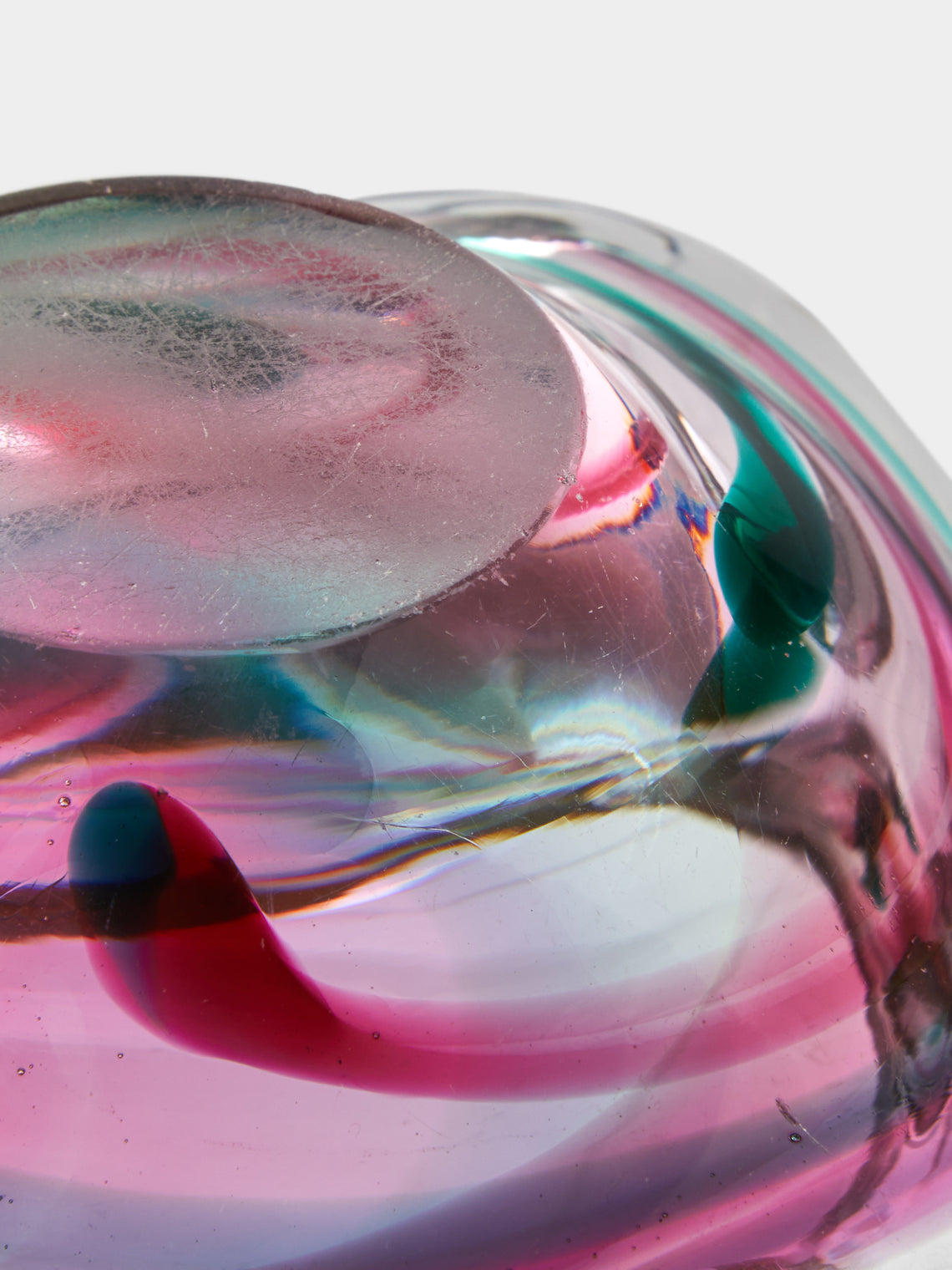 Antique and Vintage - Mid-Century Czech Glass Ashtray - Purple - ABASK