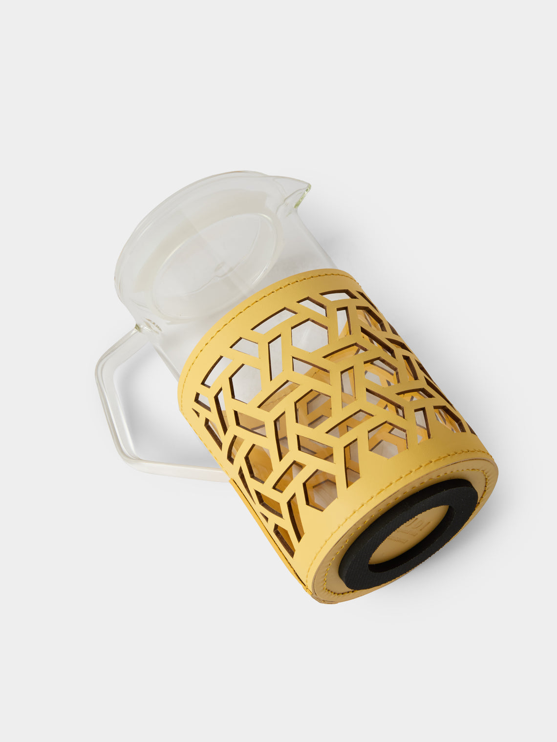 RUDI - Messina Leather and Glass Pitcher (25oz/0.75L) - Yellow - ABASK