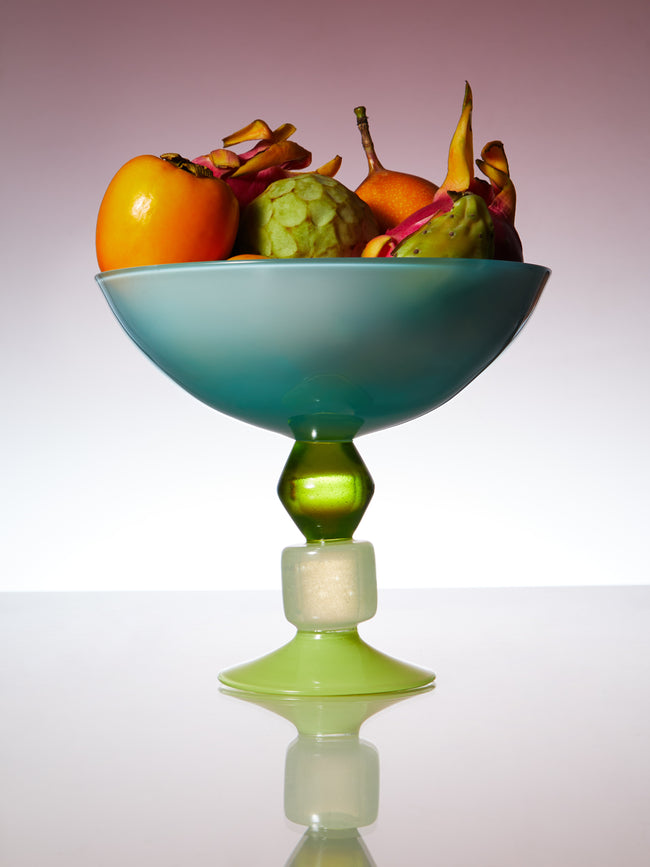 Gather - Miami Hand-Blown Glass Footed Bowl -  - ABASK