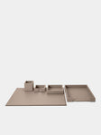 Pinetti - Florida Leather Desk Set - Taupe - ABASK - 