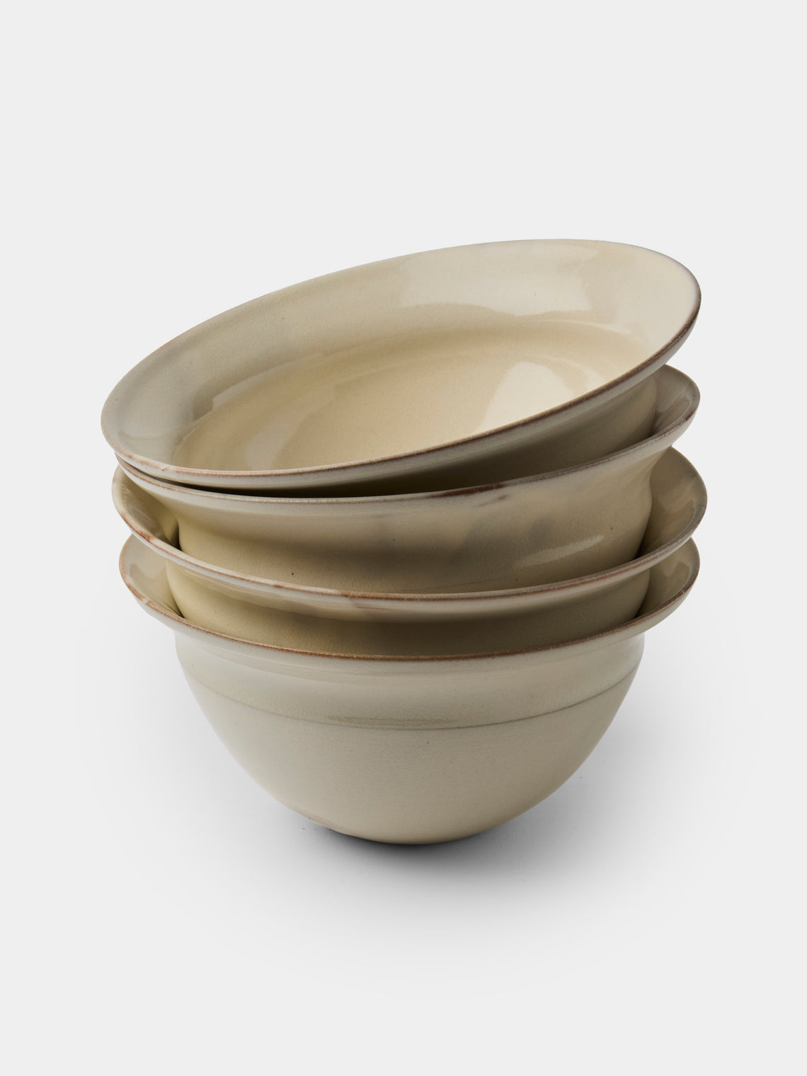 Fuminari Araga - Kohiki Slipware Noodle Bowls – 7in/18cm (Set of 4) - White - ABASK