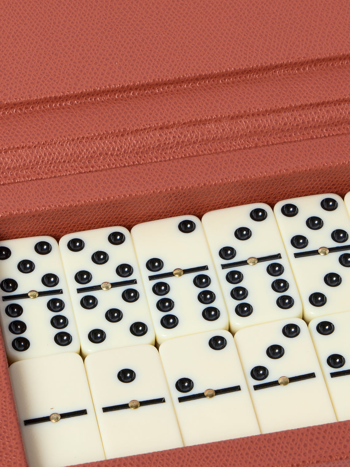 Giobagnara - Parma Leather Dominoes Set - Red - ABASK