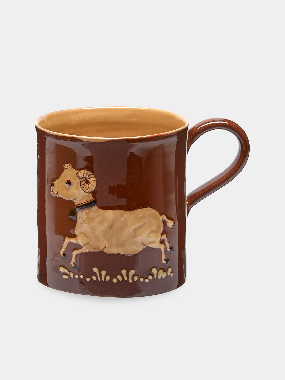 Poterie d’Évires - Animals Hand-Painted Ceramic Mugs (Set of 6) - Light brown - ABASK