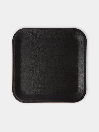 Pinetti - Victor Leather Trinket Tray (10in/25cm) - Black - ABASK - 