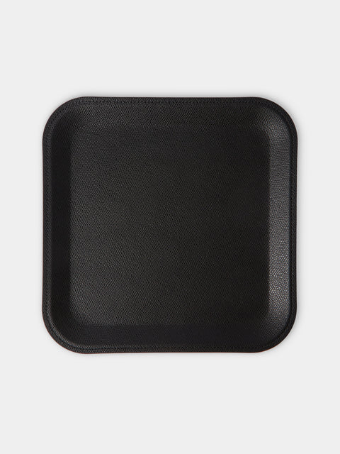 Pinetti - Victor Leather Trinket Tray (10in/25cm) - Black - ABASK - 
