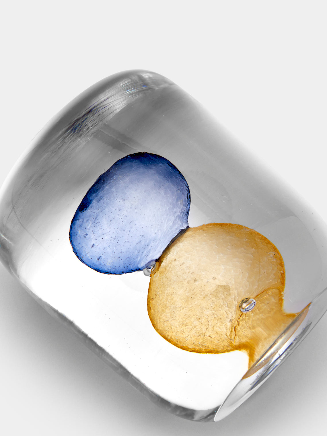 Gather - Hand-Blown Glass Paperweight - Blue - ABASK