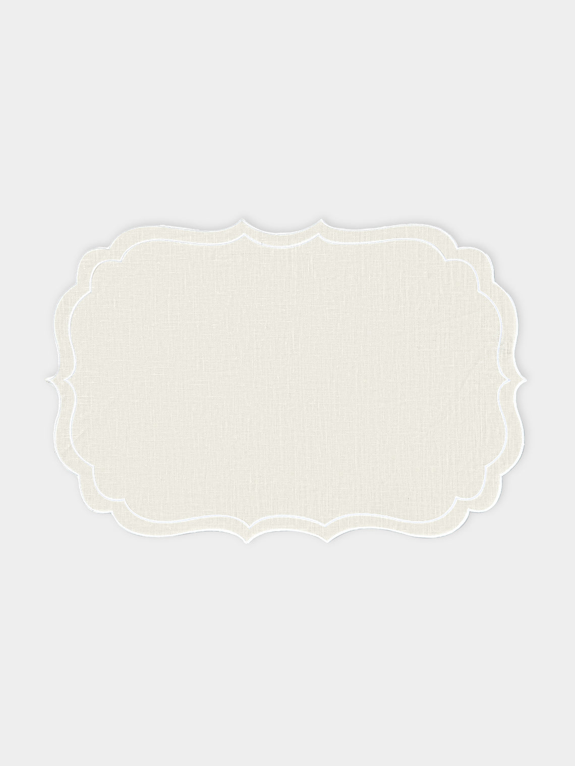 La Gallina Matta - Ninette Linen Placemats (Set of 4) - White - ABASK - 