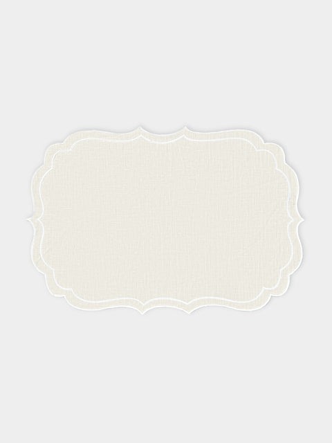 La Gallina Matta - Ninette Linen Placemats (Set of 4) - White - ABASK - 