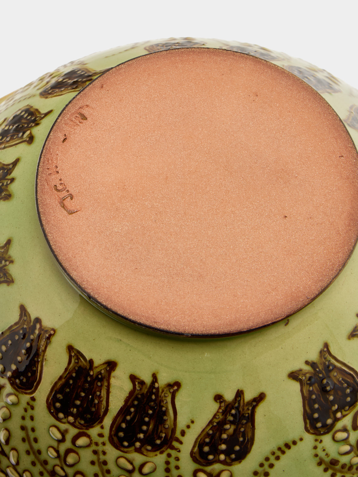 Poterie d’Évires - Flowers Hand-Painted Ceramic Petite Salad Bowl - Green - ABASK