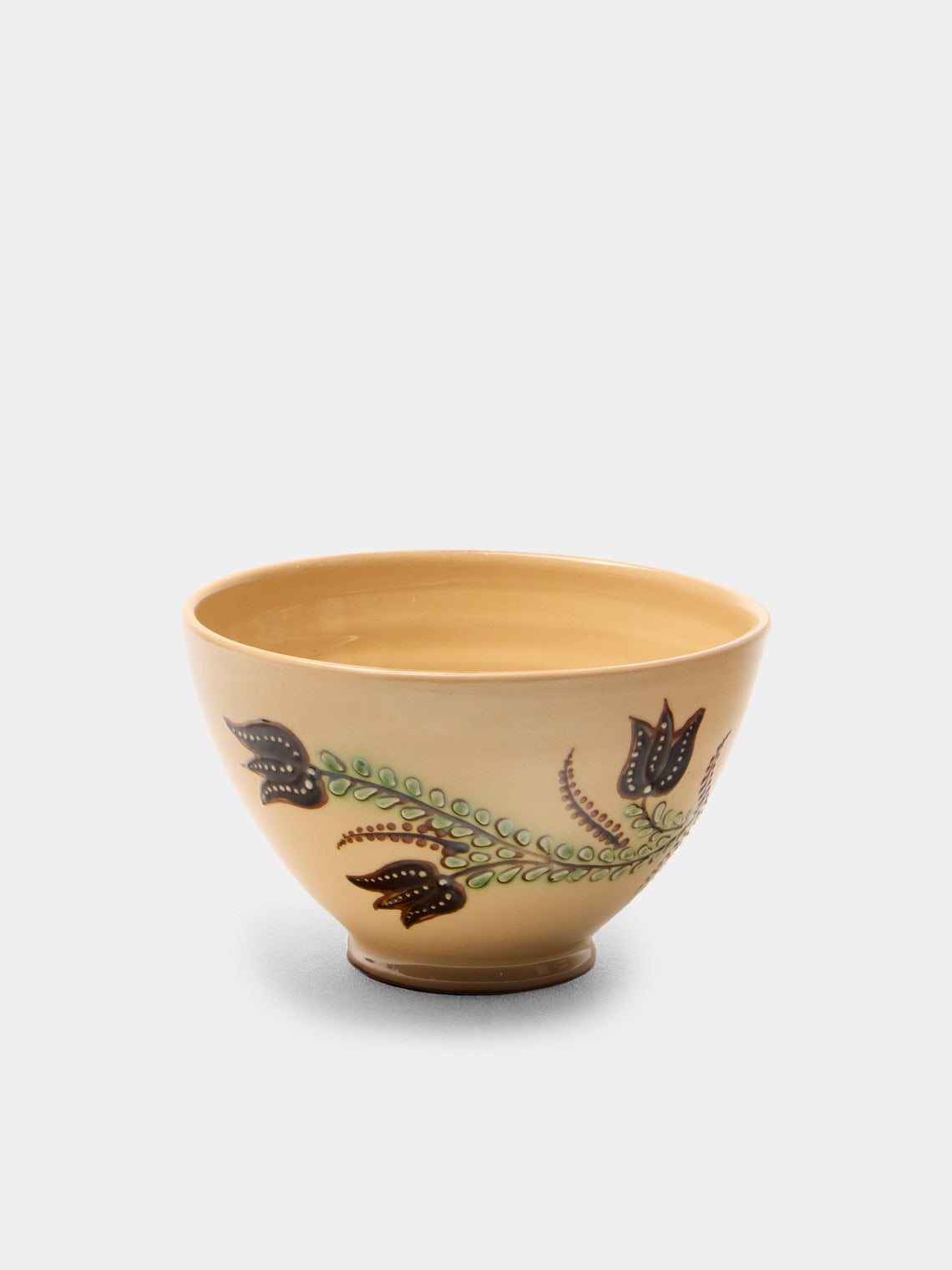 Poterie d’Évires - Flowers Hand-Painted Ceramic Bowls (Set of 6) - Cream - ABASK